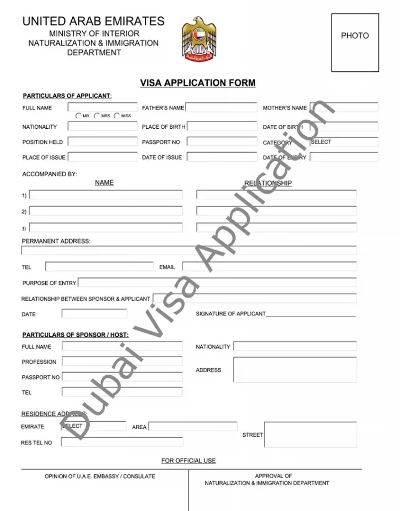 Dubai Visa Application