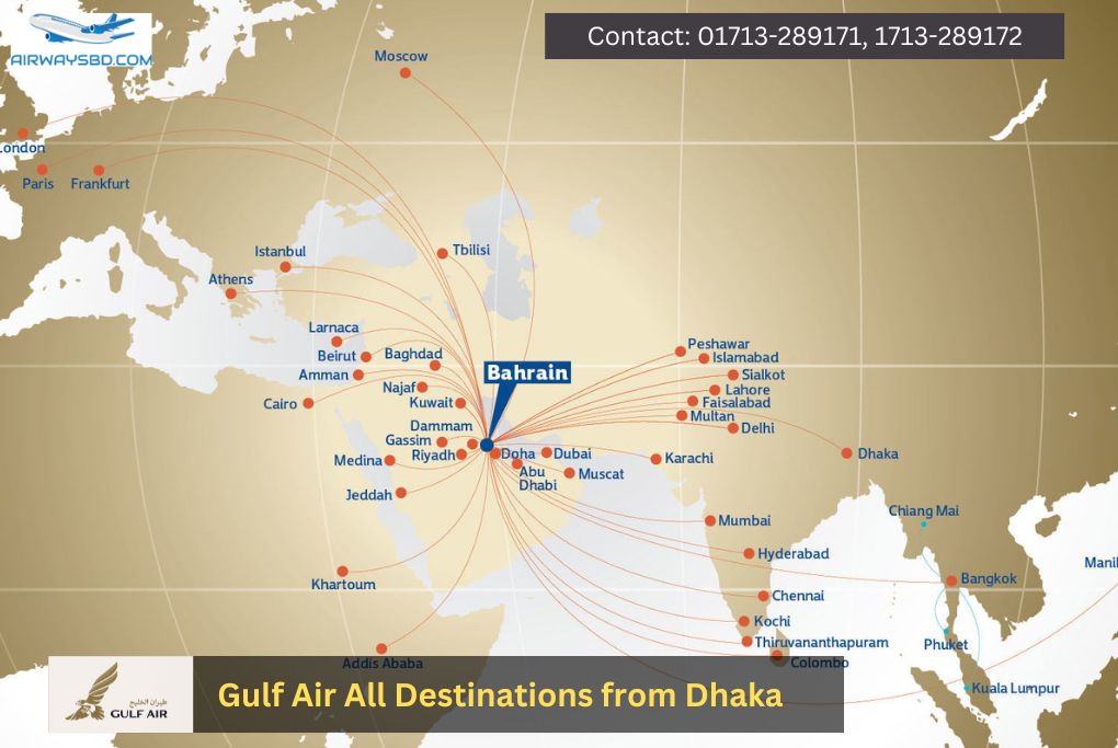 Gulf Air All Destinations from Dhaka