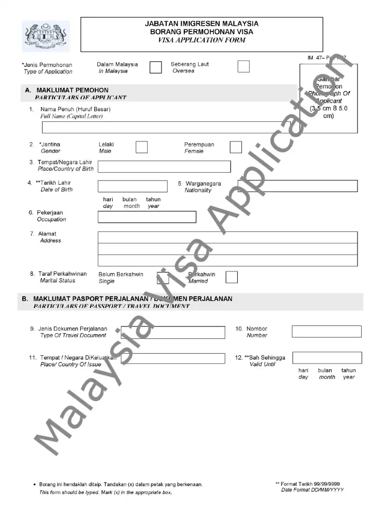 Malaysia Visa Application